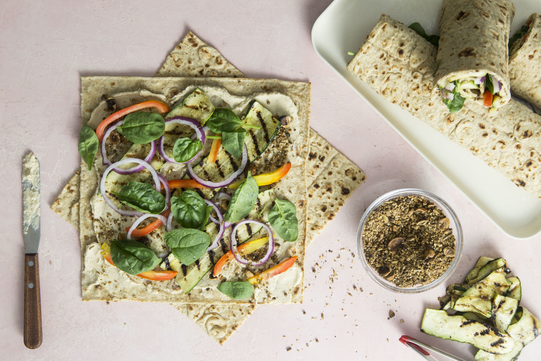 Take the humble hummus wrap from ordinary to extraordinary with a Middle Eastern spice blend